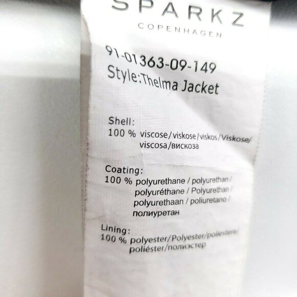 SPARKZ COPENHAGEN Faux Leather Moto Biker Jacket SMALL - Picture 8 of 9